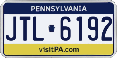 PA license plate JTL6192