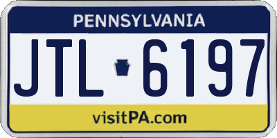 PA license plate JTL6197