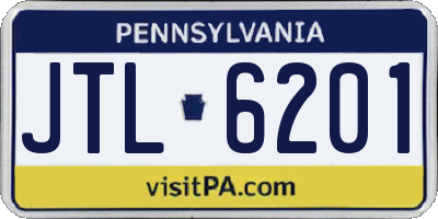 PA license plate JTL6201