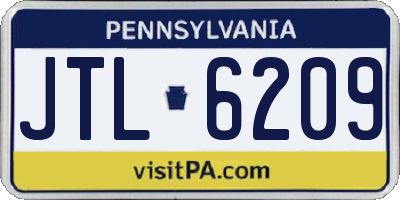 PA license plate JTL6209