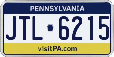 PA license plate JTL6215