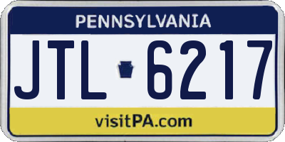 PA license plate JTL6217