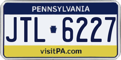 PA license plate JTL6227