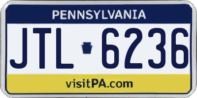 PA license plate JTL6236