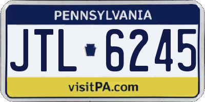 PA license plate JTL6245
