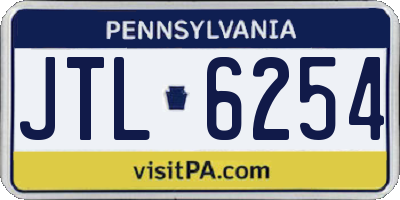 PA license plate JTL6254