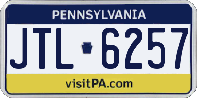 PA license plate JTL6257