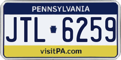 PA license plate JTL6259