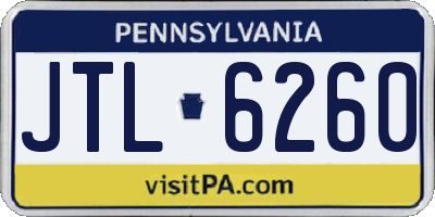 PA license plate JTL6260