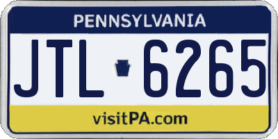 PA license plate JTL6265