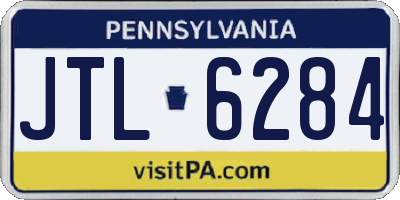 PA license plate JTL6284