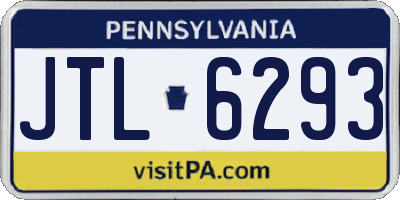 PA license plate JTL6293