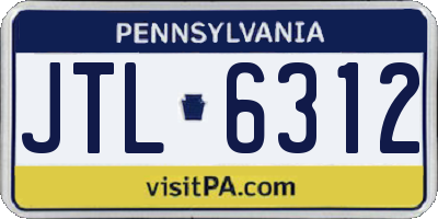 PA license plate JTL6312