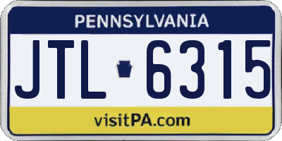 PA license plate JTL6315