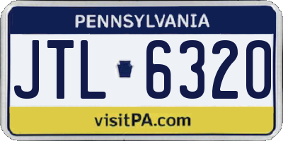 PA license plate JTL6320