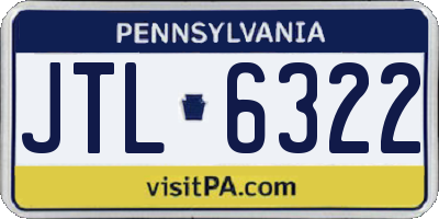 PA license plate JTL6322