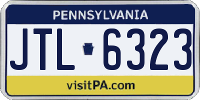 PA license plate JTL6323