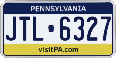 PA license plate JTL6327