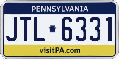 PA license plate JTL6331