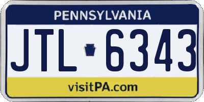 PA license plate JTL6343