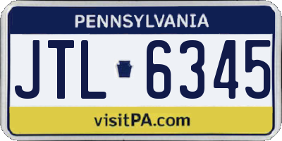 PA license plate JTL6345