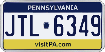 PA license plate JTL6349