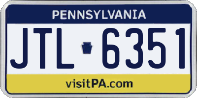 PA license plate JTL6351