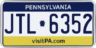 PA license plate JTL6352