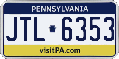 PA license plate JTL6353