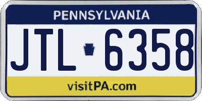 PA license plate JTL6358