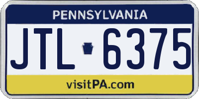PA license plate JTL6375