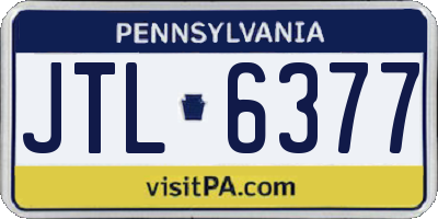 PA license plate JTL6377