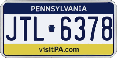 PA license plate JTL6378