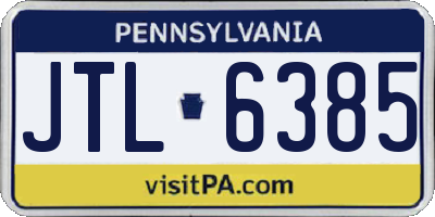 PA license plate JTL6385