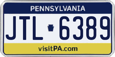PA license plate JTL6389