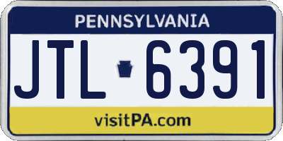 PA license plate JTL6391