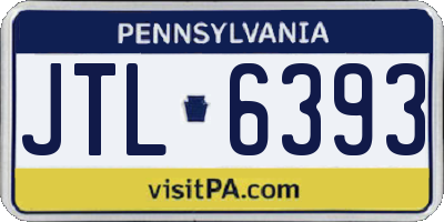 PA license plate JTL6393
