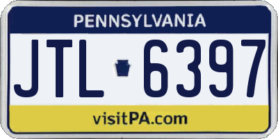 PA license plate JTL6397