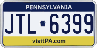 PA license plate JTL6399
