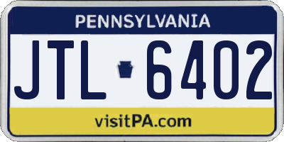 PA license plate JTL6402