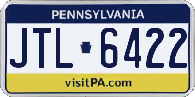 PA license plate JTL6422