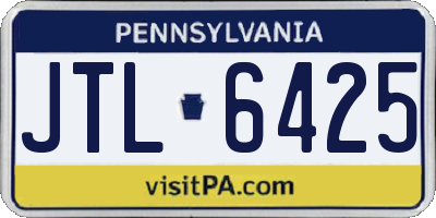 PA license plate JTL6425