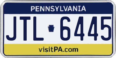 PA license plate JTL6445