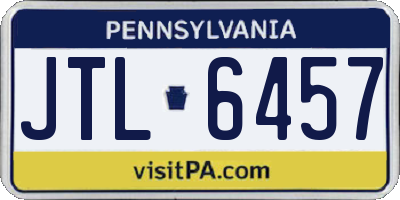 PA license plate JTL6457
