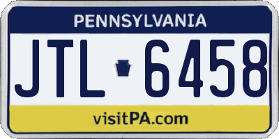 PA license plate JTL6458