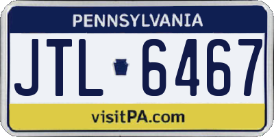 PA license plate JTL6467