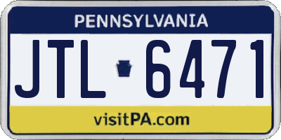 PA license plate JTL6471