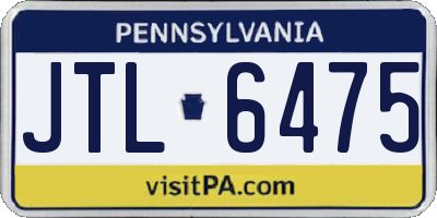 PA license plate JTL6475