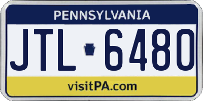 PA license plate JTL6480
