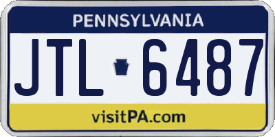 PA license plate JTL6487